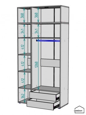 Шкаф с антресолью Linnea MHR-3POA-2 2450х1200х510 (Белый-М 11.1.2) в Агрызе - agryz.mebel24.online | фото 3