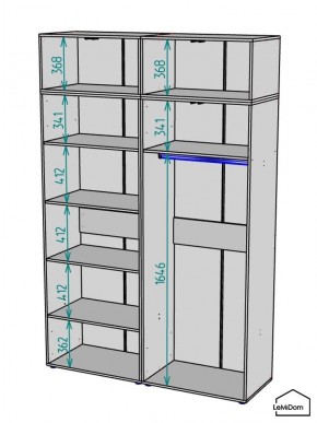 Шкаф с антресолью Linnea MHR-4A-1 2450х1600х510 (Графит-М 11.1.25) в Агрызе - agryz.mebel24.online | фото 3