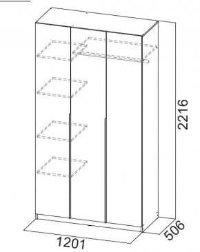 Шкаф ШК-5 (1200) Графит серый в Агрызе - agryz.mebel24.online | фото