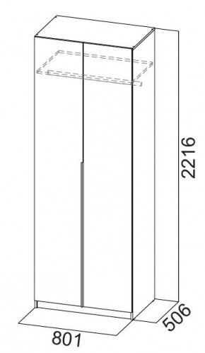Шкаф ШК-5 (800) Белый текстурный в Агрызе - agryz.mebel24.online | фото 5