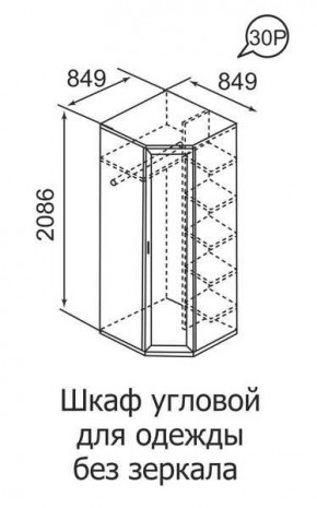 Шкаф угловой для одежды Ника-Люкс 30 с зеркалами в Агрызе - agryz.mebel24.online | фото 3