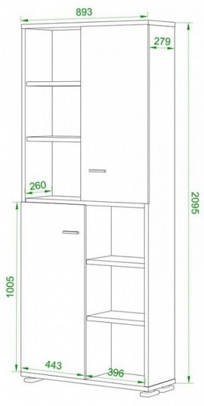 Шкаф-витрина Домино ПУ-30-2-ФС в Агрызе - agryz.mebel24.online | фото 2
