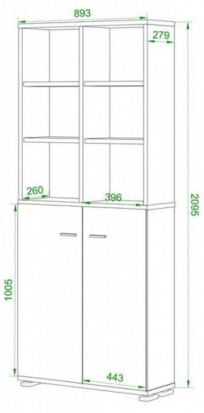 Шкаф-витрина Домино ПУ-30-4-ФС в Агрызе - agryz.mebel24.online | фото 2