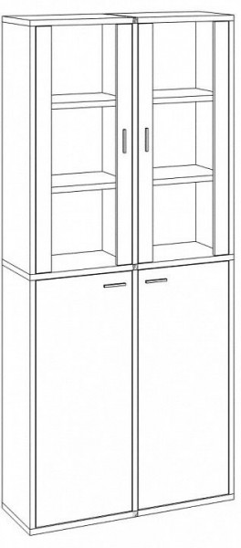 Шкаф-витрина Домино СУ(ш2в2)+2ФС+2ФГ в Агрызе - agryz.mebel24.online | фото 3