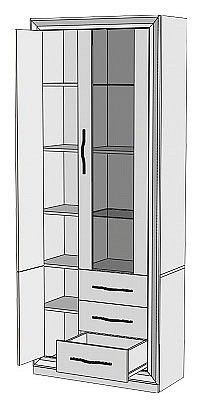 Шкаф-витрина Нобиле ШВтВ-ФСД-БЯН в Агрызе - agryz.mebel24.online | фото 2