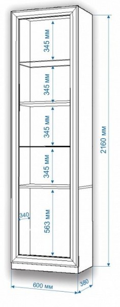Шкаф-витрина Нобиле ВтВ-ФСД-БЯН в Агрызе - agryz.mebel24.online | фото 2