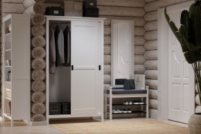 Скамья 85 Кантри для обуви, массив сосны, цвет белый в Агрызе - agryz.mebel24.online | фото 4