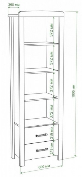Стеллаж комбинированный Бартоло ВТД в Агрызе - agryz.mebel24.online | фото 2