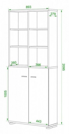 Стеллаж комбинированный Домино Лайт ПУ-30-4 в Агрызе - agryz.mebel24.online | фото 2