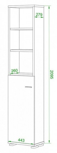 Стеллаж комбинированный Домино ПУ-20-2 в Агрызе - agryz.mebel24.online | фото 2