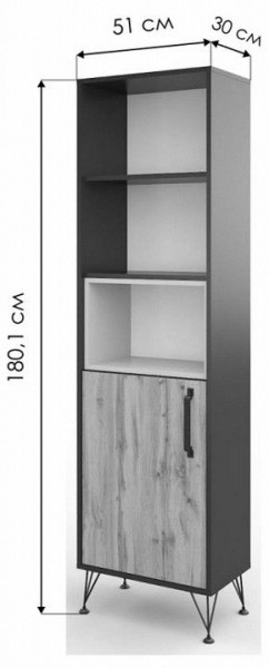 Стеллаж комбинированный Нобира в Агрызе - agryz.mebel24.online | фото