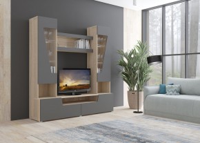 Стенка АНТАЛИЯ 2 (Сонома/Графит софт) в Агрызе - agryz.mebel24.online | фото 3