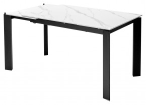 Стол CORNER 120 MATT WHITE MARBLE SOLID CERAMIC / BLACK, ®DISAUR в Агрызе - agryz.mebel24.online | фото 4