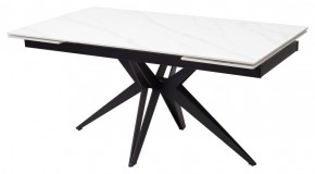 Стол FORIO 160 MATT WHITE MARBLE SOLID CERAMIC / BLACK, ®DISAUR в Агрызе - agryz.mebel24.online | фото 1