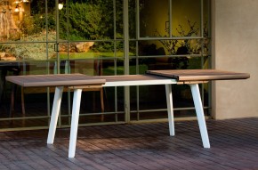 Стол Гармония раздвижной (Harmony Extendable) белый-капучино в Агрызе - agryz.mebel24.online | фото 3