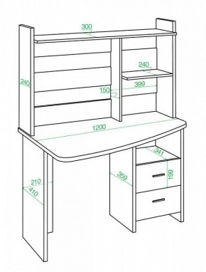 Стол компьютерный Домино Лайт СКЛ-Крл 120+НКЛ-120 в Агрызе - agryz.mebel24.online | фото 3