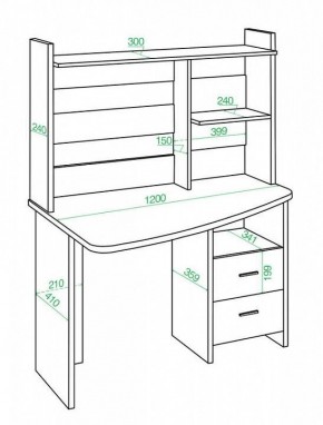 Стол компьютерный Домино Лайт СКЛ-Крл 120+НКЛ-120 в Агрызе - agryz.mebel24.online | фото 2