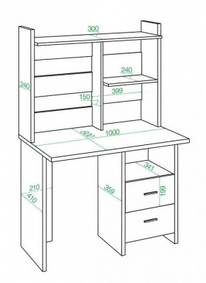 Стол компьютерный Домино Лайт СКЛ-Прям100+НКЛ-100 в Агрызе - agryz.mebel24.online | фото 2