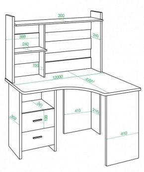 Стол компьютерный Домино Лайт СКЛ-Угл120+НКЛ-120 в Агрызе - agryz.mebel24.online | фото 3