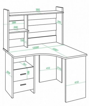 Стол компьютерный Домино Лайт СКЛ-Угл120+НКЛ-120 в Агрызе - agryz.mebel24.online | фото 2