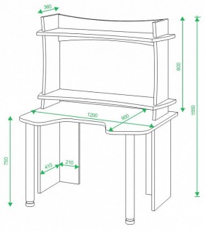 Стол компьютерный Домино Lite СКЛ-Игр120+НКИЛ120ВЛ в Агрызе - agryz.mebel24.online | фото 2