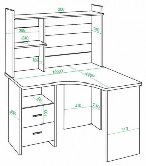 Стол компьютерный Домино Lite СКЛ-Угл120+НКЛХ-120 в Агрызе - agryz.mebel24.online | фото 2