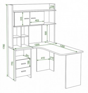 Стол компьютерный Домино Lite СКЛ-Угл130+НКЛХ-120 в Агрызе - agryz.mebel24.online | фото 2
