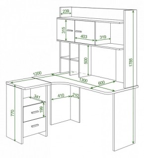 Стол компьютерный Домино Lite СКЛ-Угл130+НКЛХ-130 КШ ПРАВ в Агрызе - agryz.mebel24.online | фото 2