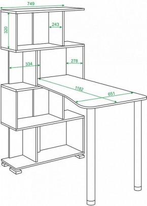 Стол компьютерный Домино СЛ-5-4СТ-2+БД+БЯ в Агрызе - agryz.mebel24.online | фото 2