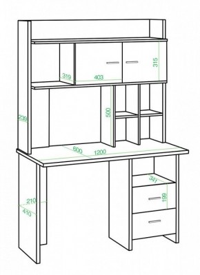 Стол компьютерный Нельсон Lite СКЛ-Прям120+НКЛХ-120 БЕН в Агрызе - agryz.mebel24.online | фото 2