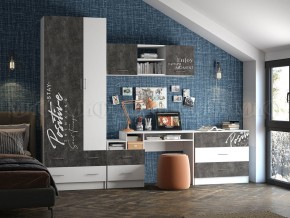 ВЕГА NEW Позитив Стол компьютерный (Бетон темный/белый) в Агрызе - agryz.mebel24.online | фото 2