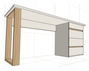 Стол письменный с тумбой 4 ящика (1450) в Агрызе - agryz.mebel24.online | фото 2