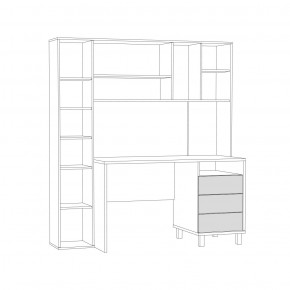 Стол рабочий 12.95 N Комфорт (Дуб сонома, Сатин 7045 PE) в Агрызе - agryz.mebel24.online | фото 3