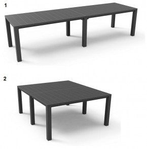 Стол раскладной Джули (Julie Double table 2 configurations) Графит в Агрызе - agryz.mebel24.online | фото