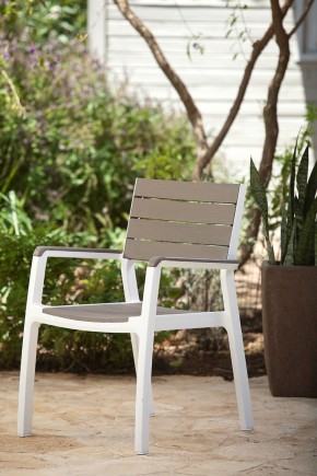 Стул c подлокотниками Гармония (Harmony armchair) белый-капучино в Агрызе - agryz.mebel24.online | фото 1