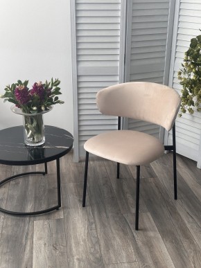 Стул ЛЕОНАРДО H-06 Бежевый, велюр / черный каркас М-City в Агрызе - agryz.mebel24.online | фото 3