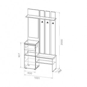 Токио Вешалка с зеркалом в Агрызе - agryz.mebel24.online | фото 3