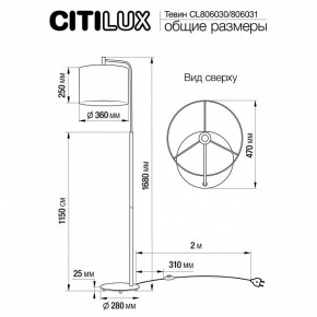 Торшер Citilux Тевин CL806031 в Агрызе - agryz.mebel24.online | фото 3