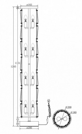 Торшер Maytoni Puntes MOD043FL-08G в Агрызе - agryz.mebel24.online | фото 3