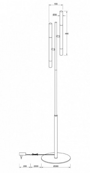Торшер Maytoni Vigo MOD070FL-02B в Агрызе - agryz.mebel24.online | фото 3