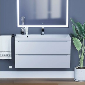 Тумба под раковину Uperwood Tanos 100 см, подвесная, белая матовая в Агрызе - agryz.mebel24.online | фото