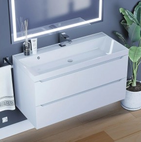 Тумба под раковину Uperwood Tanos 100 см, подвесная, белая матовая в Агрызе - agryz.mebel24.online | фото 10