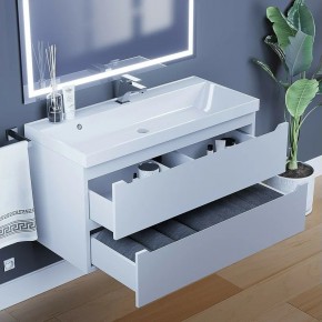 Тумба под раковину Uperwood Tanos 100 см, подвесная, белая матовая в Агрызе - agryz.mebel24.online | фото 9