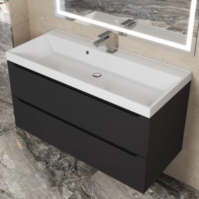 Тумба под раковину Uperwood Tanos 100 см, подвесная, черная матовая в Агрызе - agryz.mebel24.online | фото