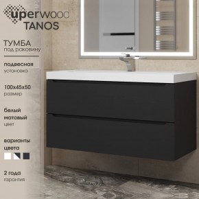 Тумба под раковину Uperwood Tanos 100 см, подвесная, черная матовая в Агрызе - agryz.mebel24.online | фото 3