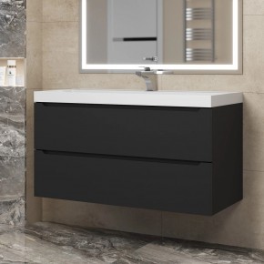 Тумба под раковину Uperwood Tanos 100 см, подвесная, черная матовая в Агрызе - agryz.mebel24.online | фото 8