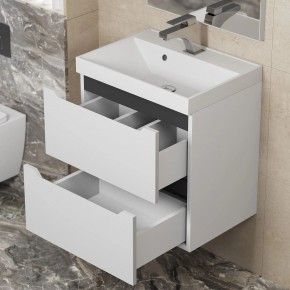 Тумба под раковину Uperwood Tanos 50 см, подвесная, белая/графит в Агрызе - agryz.mebel24.online | фото 7