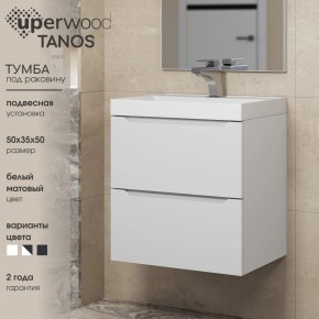 Тумба под раковину Uperwood Tanos 50 см, подвесная, белая матовая в Агрызе - agryz.mebel24.online | фото 6