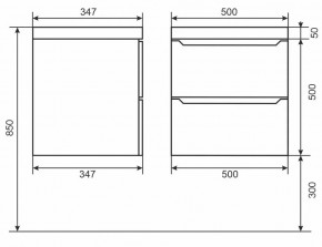 Тумба под раковину Uperwood Tanos 50 см, подвесная, черная матовая в Агрызе - agryz.mebel24.online | фото 3