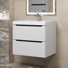 Тумба под раковину Uperwood Tanos 60 см, подвесная, белая/графит в Агрызе - agryz.mebel24.online | фото